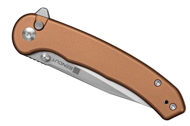 Afbeelding voor SENCUT Ingot S25102-1 Stonewashed D2, Brown Aluminum, zakmes