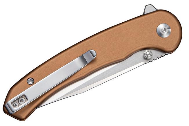 Afbeelding voor SENCUT Ingot S25102-1 Stonewashed D2, Brown Aluminum, zakmes