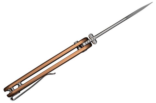 Afbeelding voor SENCUT Ingot S25102-1 Stonewashed D2, Brown Aluminum, zakmes