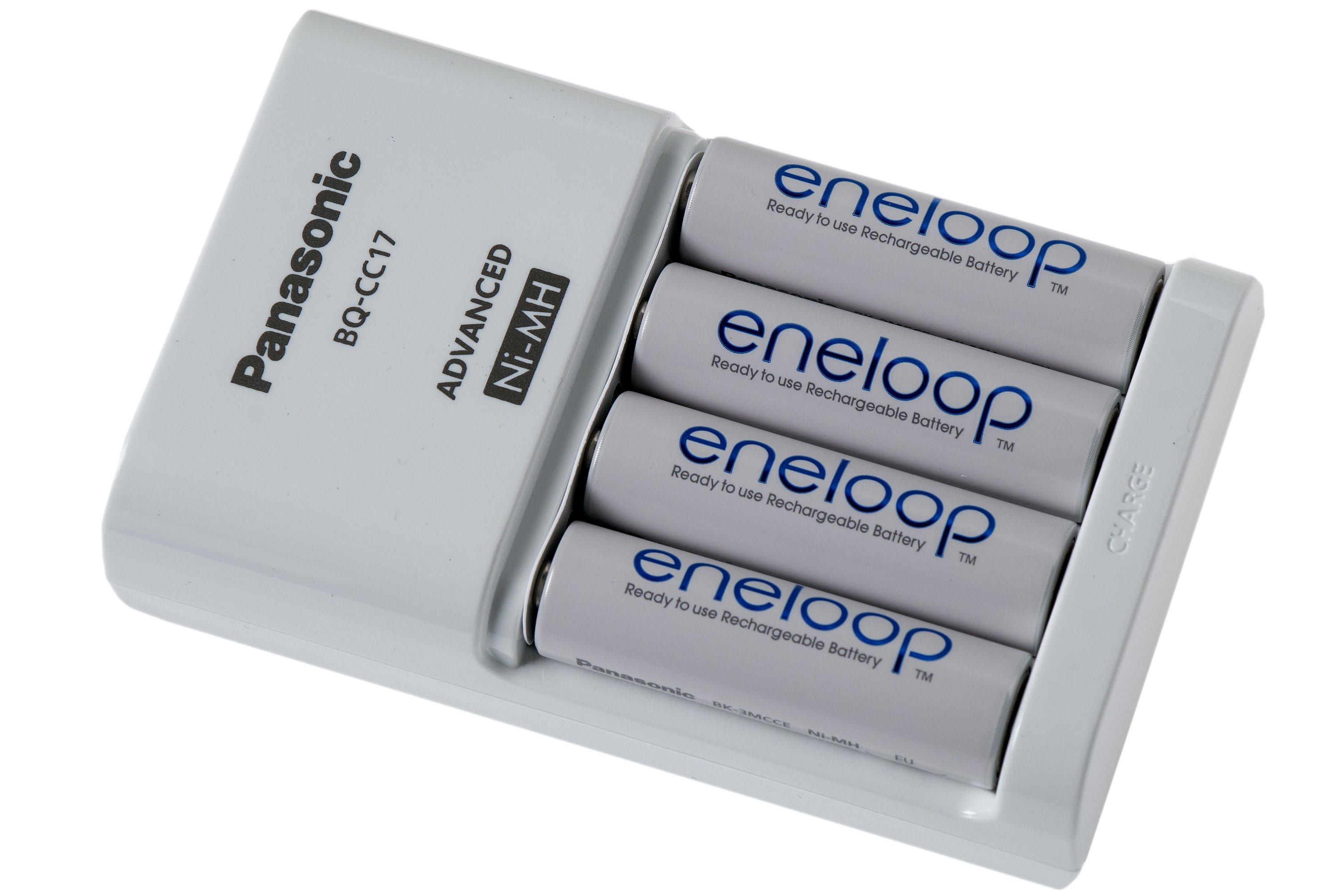 Panasonic Eneloop BQ-CC17 carga rápida + 4x NiMh AA 1900mAh pilas