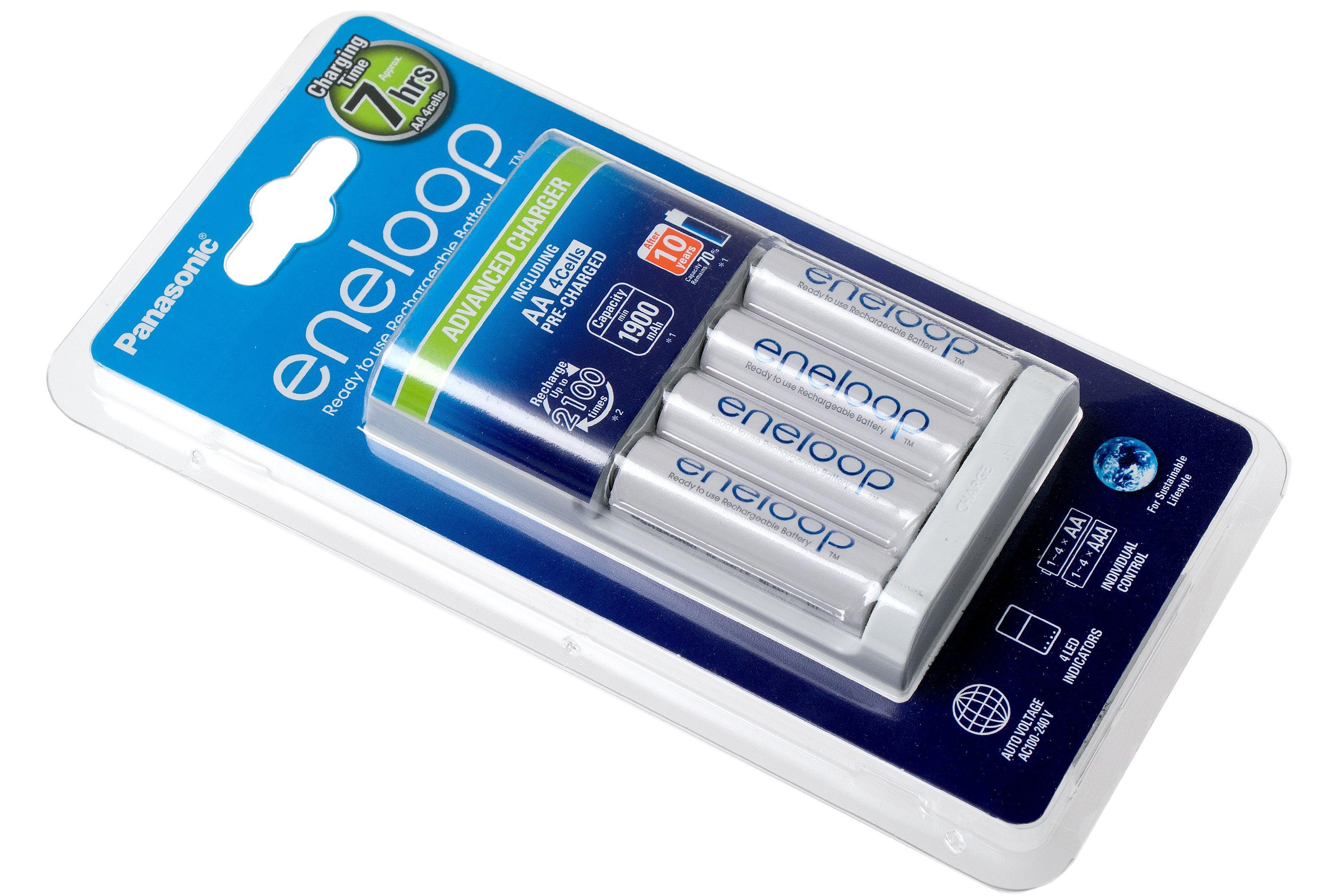 Panasonic Eneloop BQ-CC17 carga rápida + 4x NiMh AA 1900mAh pilas