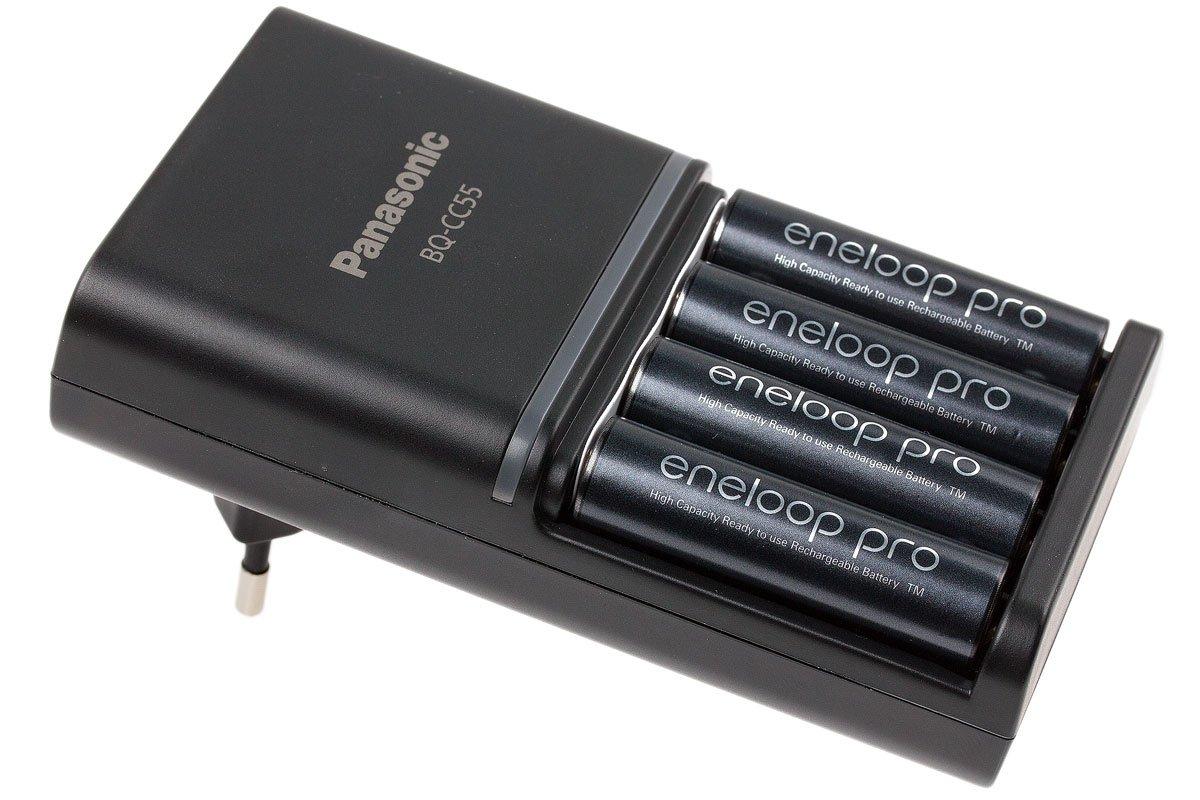 Panasonic Smart & Quick Charger BQ-CC55E + 4x Eneloop AA rechargeable  batteries