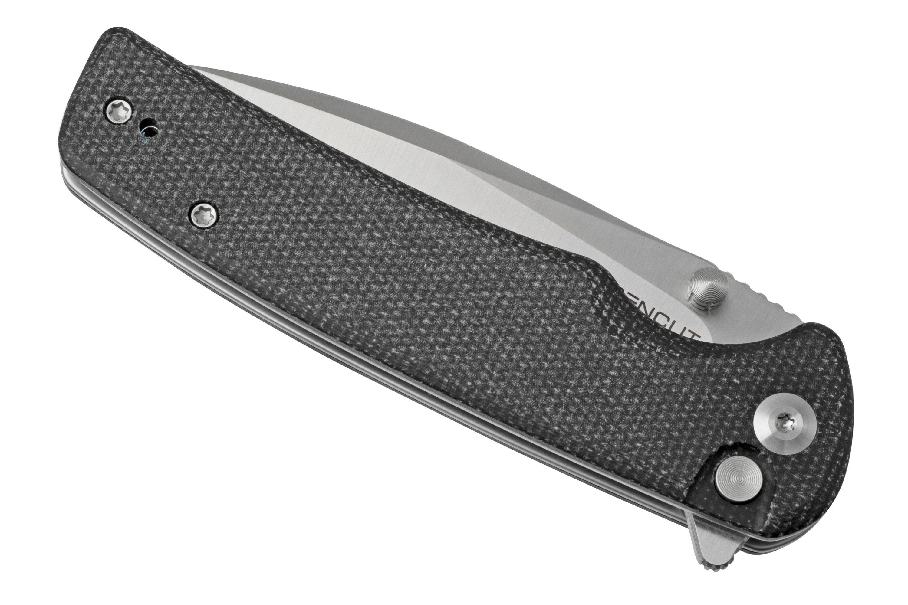 Cuchillo Plegable Mango G10 Negro Llavero Edc + Funda