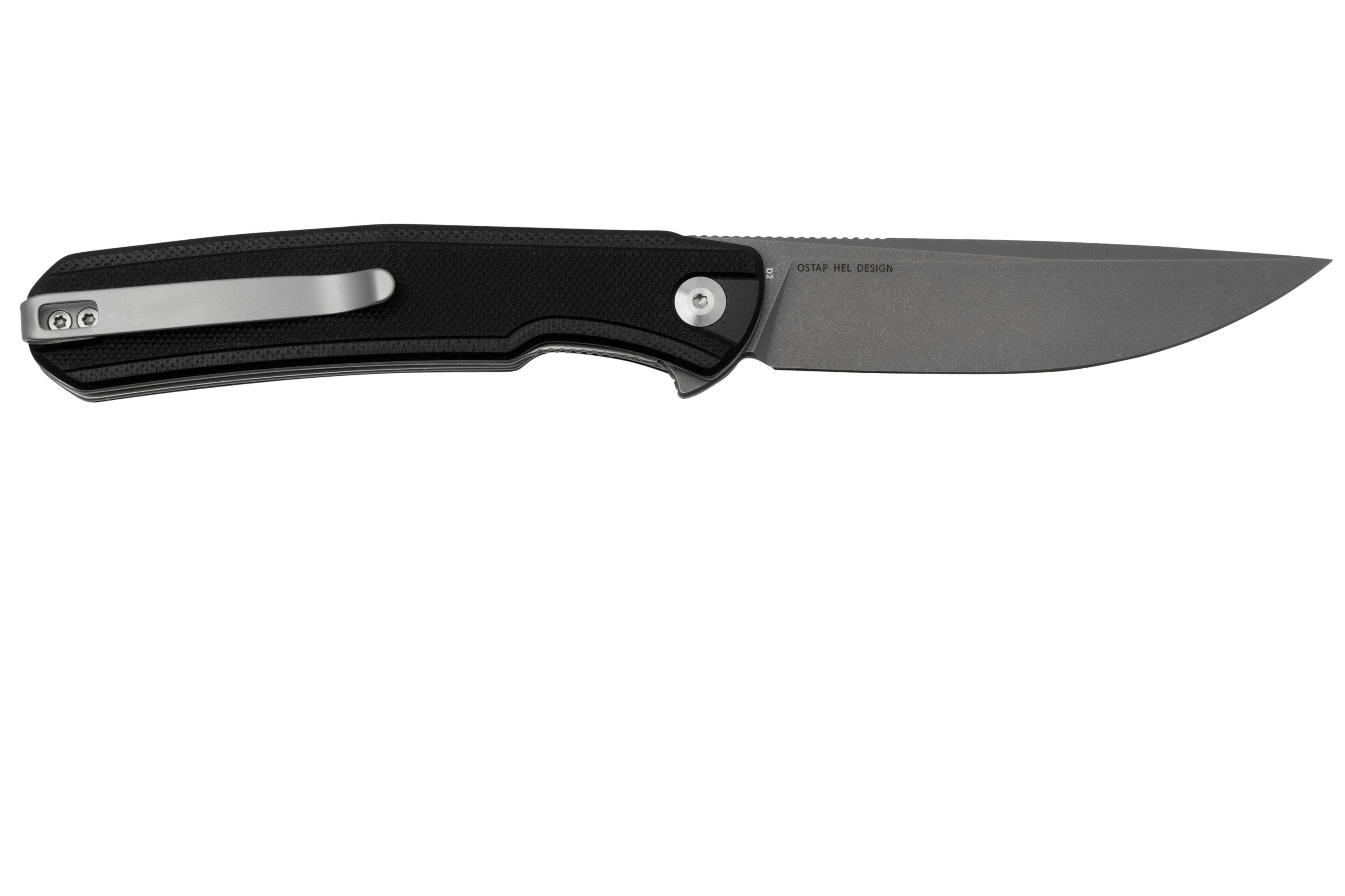 SENCUT Scitus S21042-1 Black G10 Stonewashed D2, pocket knife ...