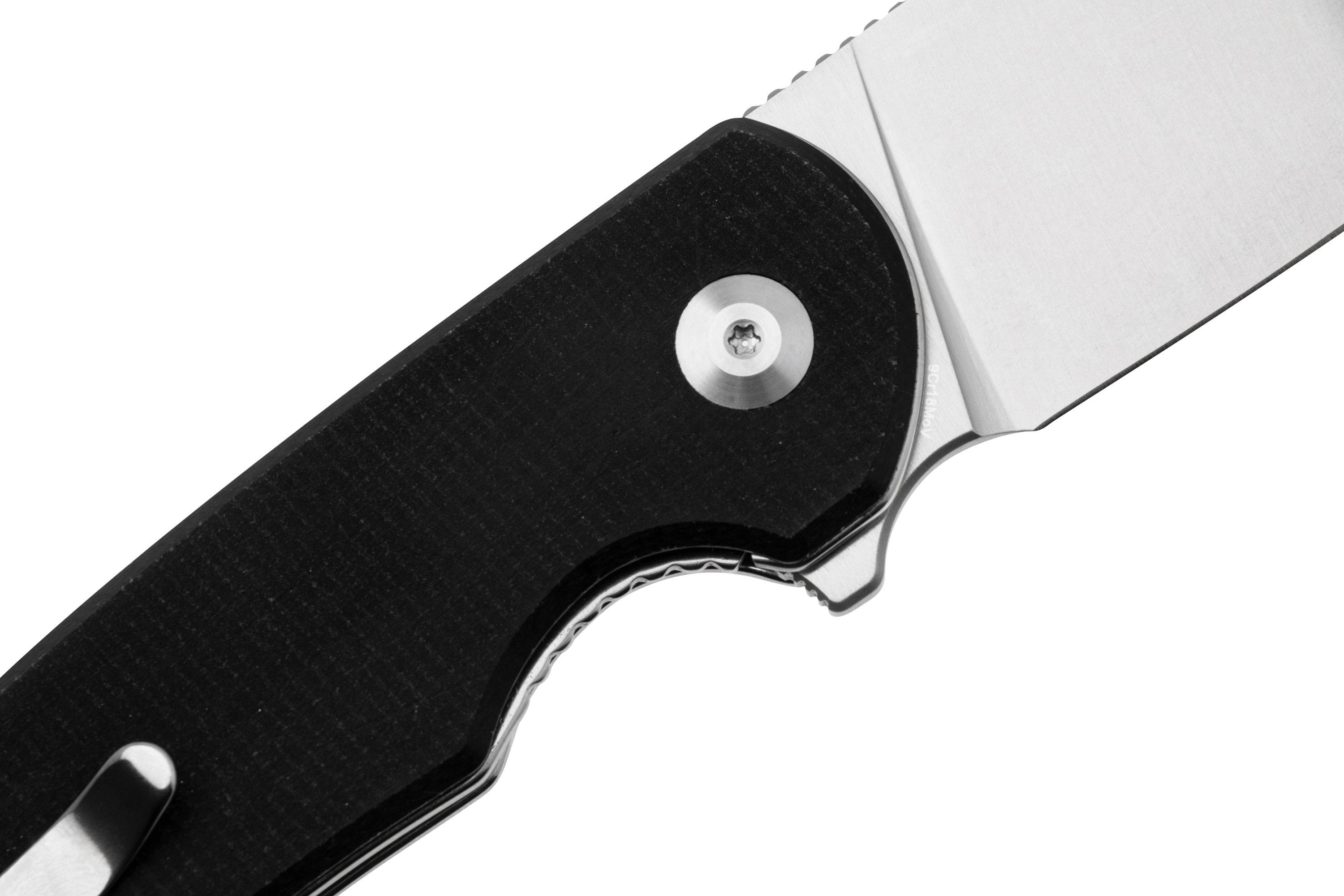 Sencut Omniform S230642 Satin, Black Canvas Micarta, pocket knife