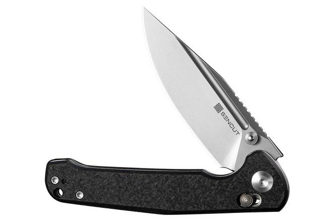 Afbeelding voor SENCUT Glenspar S25046-2 Stonewashed, Black Shredded G10, zakmes