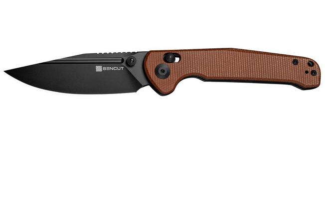 Afbeelding voor SENCUT Glenspar S25046-3 Black, Brown Canvas Micarta, zakmes