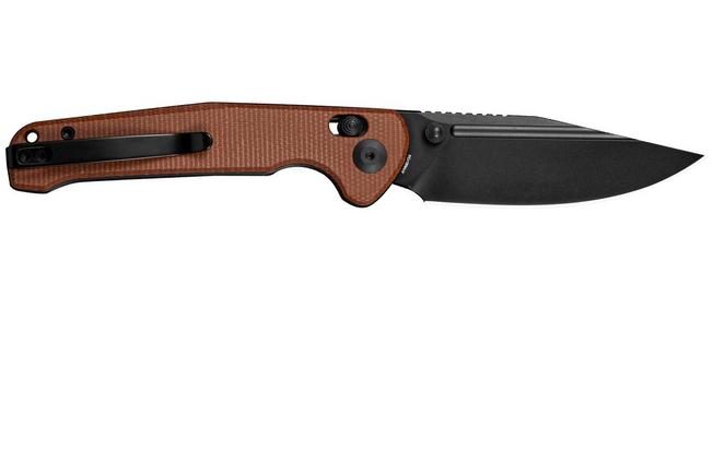 Afbeelding voor SENCUT Glenspar S25046-3 Black, Brown Canvas Micarta, zakmes