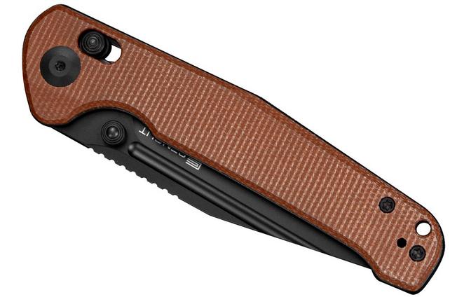 Afbeelding voor SENCUT Glenspar S25046-3 Black, Brown Canvas Micarta, zakmes