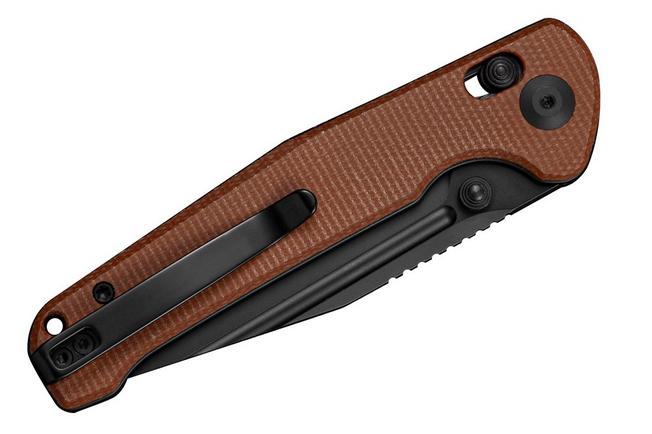 Afbeelding voor SENCUT Glenspar S25046-3 Black, Brown Canvas Micarta, zakmes