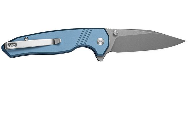 Bild für SENCUT Selkyris S25068-3, Gray Stonewashed D2, Blue Aluminum Taschenmesser