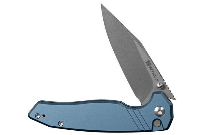 Bild für SENCUT Selkyris S25068-3, Gray Stonewashed D2, Blue Aluminum Taschenmesser