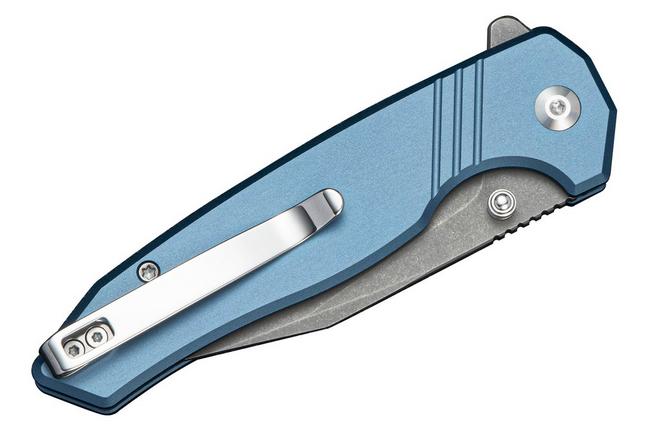 Bild für SENCUT Selkyris S25068-3, Gray Stonewashed D2, Blue Aluminum Taschenmesser