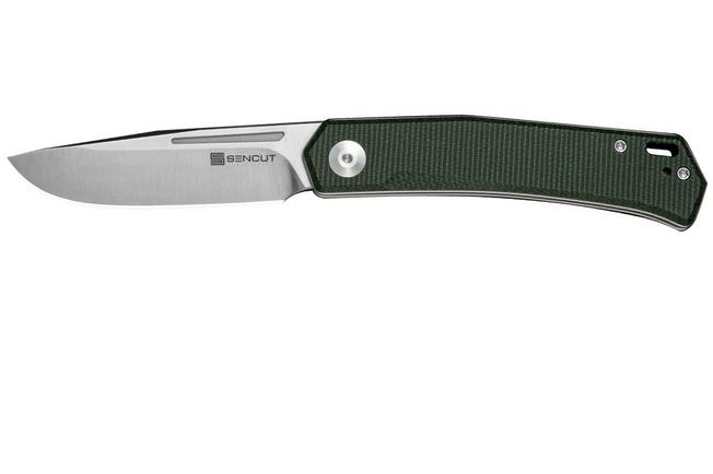 Immagine per SENCUT Braxx S25089-2, Satin D2, Green Canvas Micarta coltello da tasca