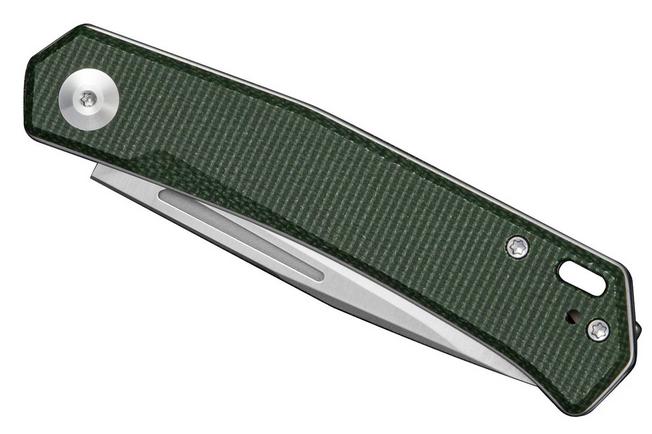 Immagine per SENCUT Braxx S25089-2, Satin D2, Green Canvas Micarta coltello da tasca