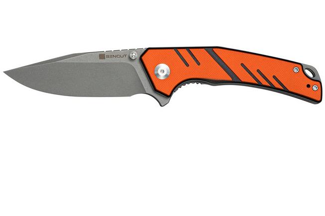 Bild für SENCUT Quirk S25099-1, Grey Stonewashed D2, Orange Black G10 Taschenmesser