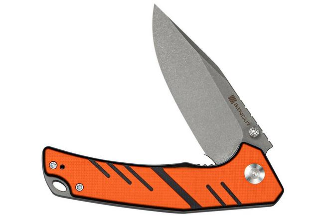 Bild für SENCUT Quirk S25099-1, Grey Stonewashed D2, Orange Black G10 Taschenmesser