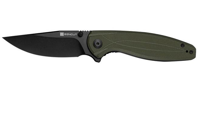 Image for SENCUT Vyrce S25104-1, Black D2, OD Green G10 pocket knife