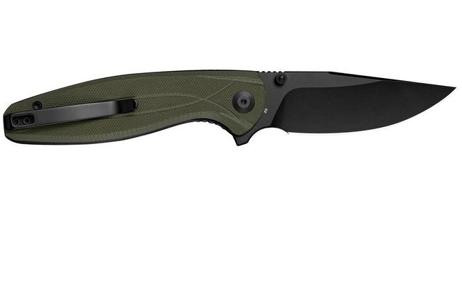 Image for SENCUT Vyrce S25104-1, Black D2, OD Green G10 pocket knife