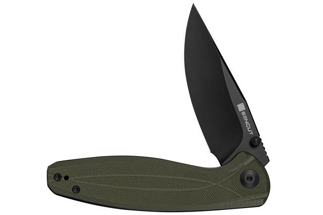 Image for SENCUT Vyrce S25104-1, Black D2, OD Green G10 pocket knife