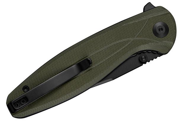 Image for SENCUT Vyrce S25104-1, Black D2, OD Green G10 pocket knife