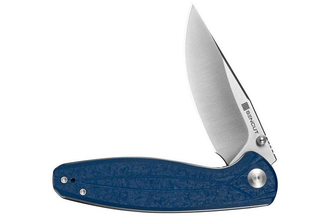 Image for SENCUT Vyrce S25104-2, Satin D2, Blue Shredded G10 pocket knife