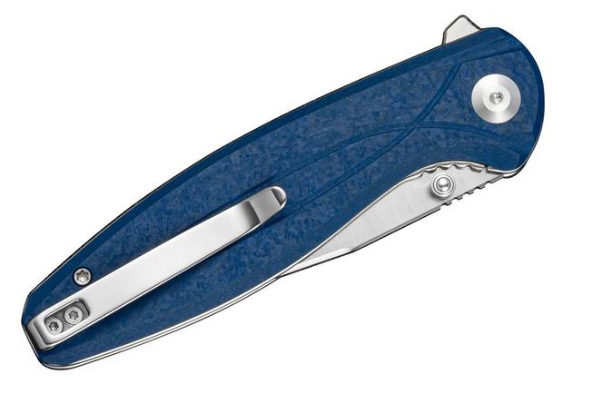 Image for SENCUT Vyrce S25104-2, Satin D2, Blue Shredded G10 pocket knife