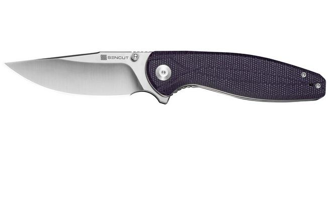 Image for SENCUT Vyrce S25104-3, Satin D2, Purple Canvas Micarta pocket knife
