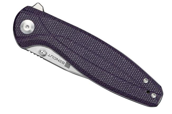 Image for SENCUT Vyrce S25104-3, Satin D2, Purple Canvas Micarta pocket knife
