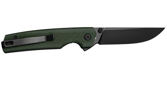 Image pour SENCUT Stria S25112-2, Black D2, Milled Green Canvas Micarta couteau de poche