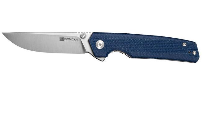 Image pour SENCUT Stria S25112-3, Satin D2, Milled Blue Canvas Micarta couteau de poche