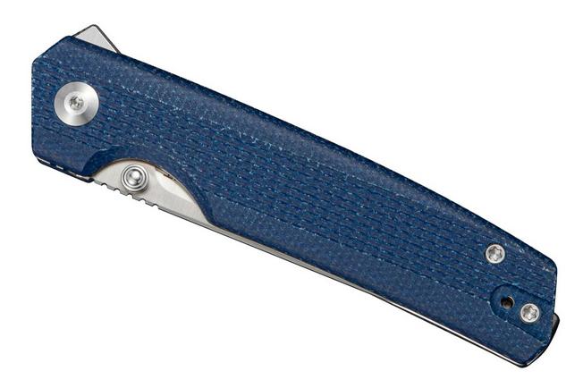 Image pour SENCUT Stria S25112-3, Satin D2, Milled Blue Canvas Micarta couteau de poche