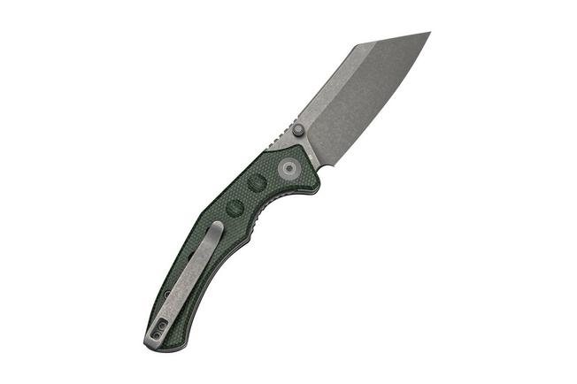 Afbeelding voor SENCUT Clout S26031-2, Grey Stonewashed D2, Green Canvas Micarta zakmes