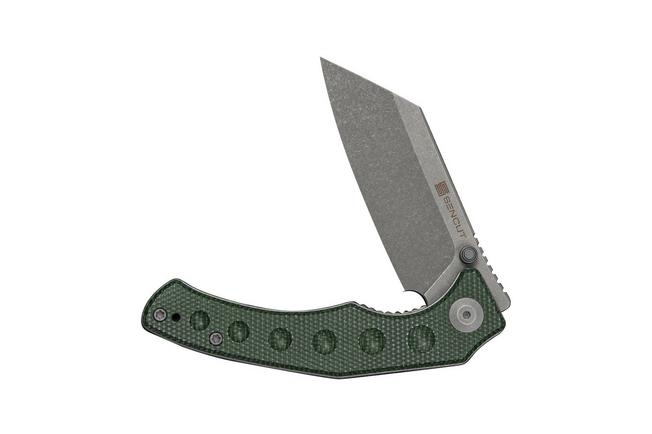 Afbeelding voor SENCUT Clout S26031-2, Grey Stonewashed D2, Green Canvas Micarta zakmes