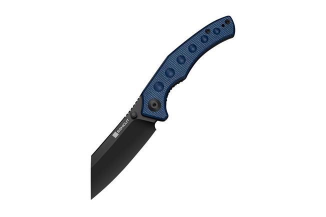 Afbeelding voor SENCUT Clout S26031-3, Black D2, Blue Canvas Micarta zakmes