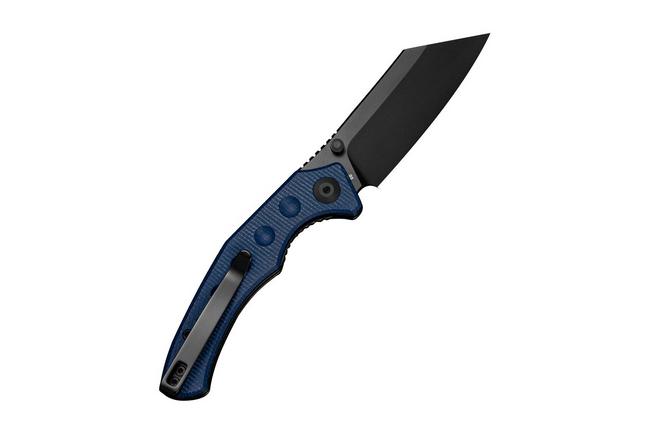Afbeelding voor SENCUT Clout S26031-3, Black D2, Blue Canvas Micarta zakmes