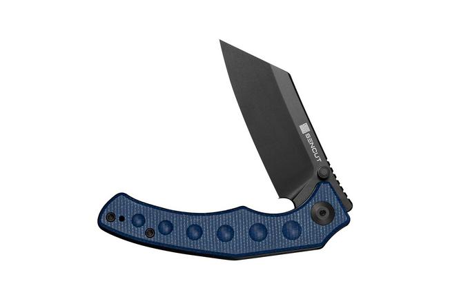 Afbeelding voor SENCUT Clout S26031-3, Black D2, Blue Canvas Micarta zakmes
