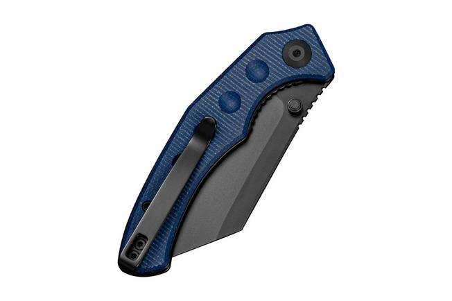 Afbeelding voor SENCUT Clout S26031-3, Black D2, Blue Canvas Micarta zakmes