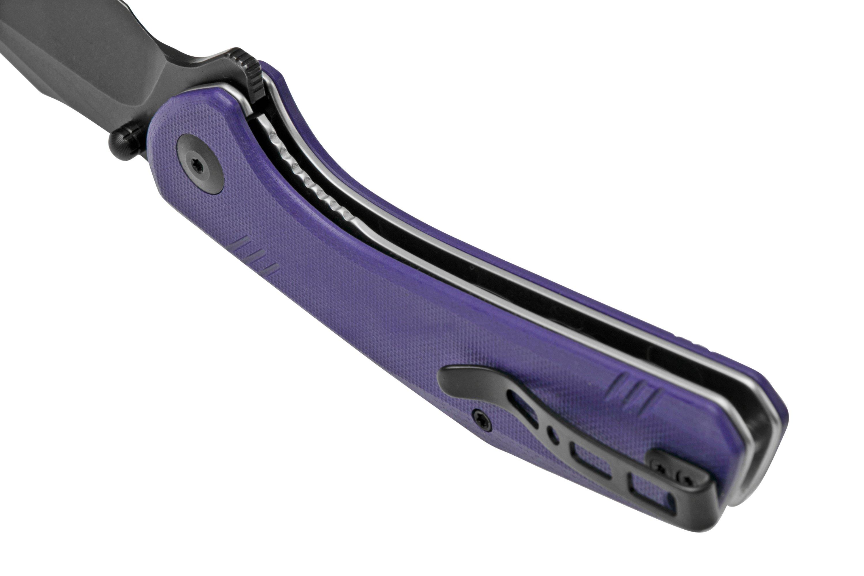 SENCUT Actium Black SA02D Purple G10 pocket knife