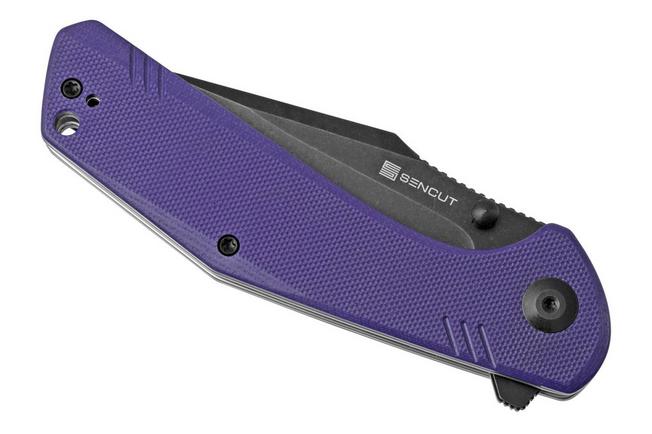 SENCUT Actium Black SA02D Purple G10 pocket knife