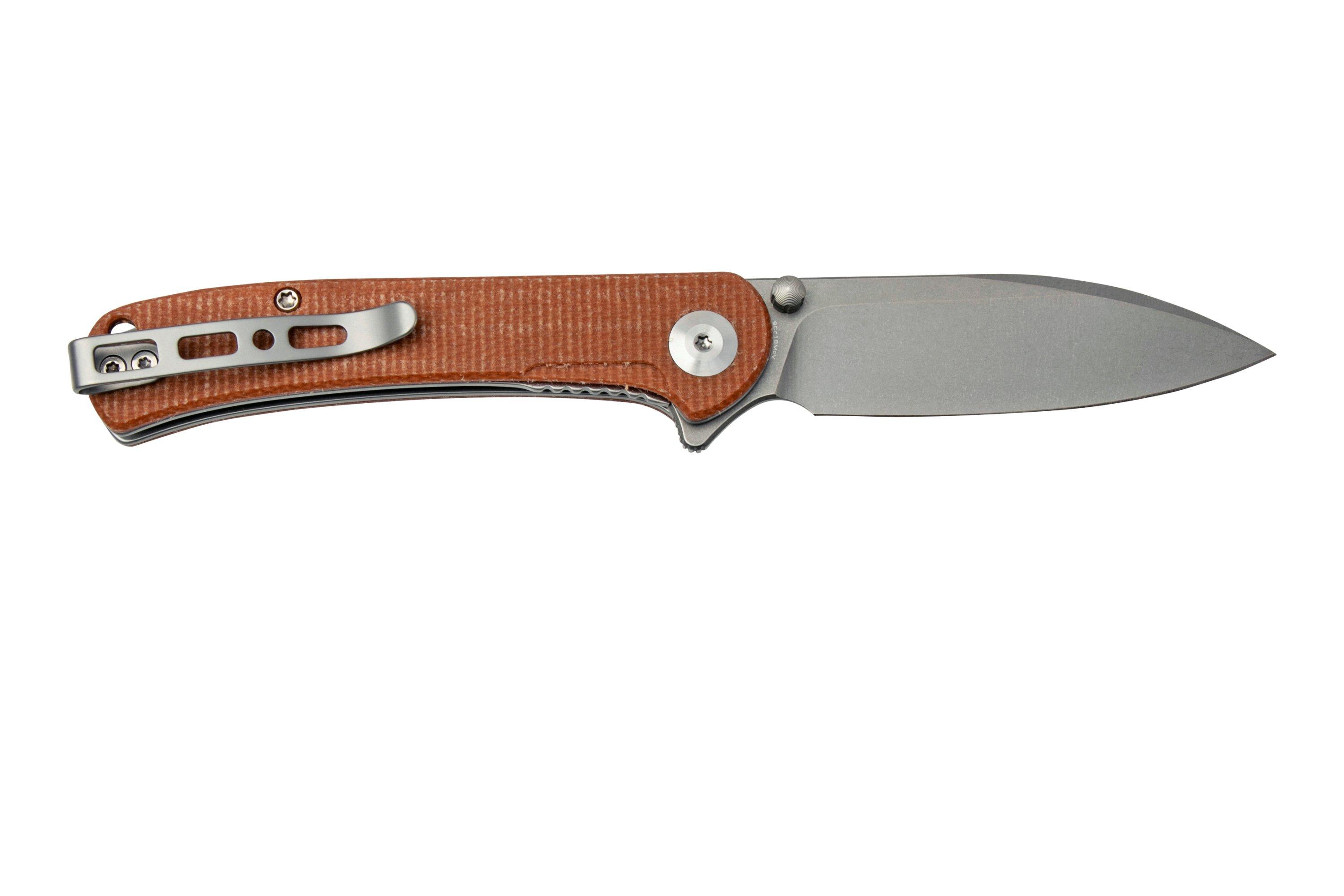 SENCUT Scepter SA03D Brown Micarta pocket knife | Advantageously ...