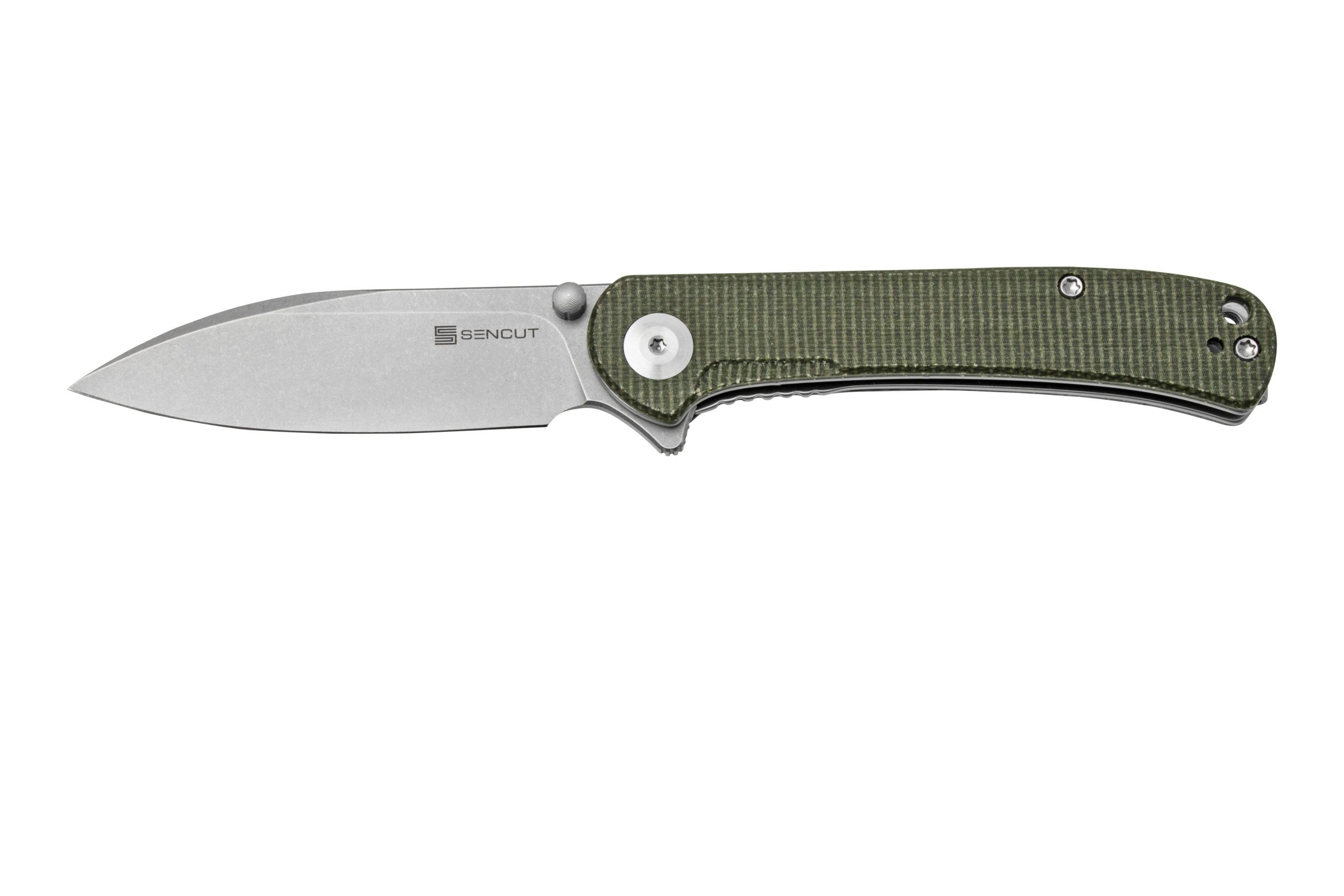 SENCUT Scepter SA03F Green Micarta pocket knife | Advantageously ...