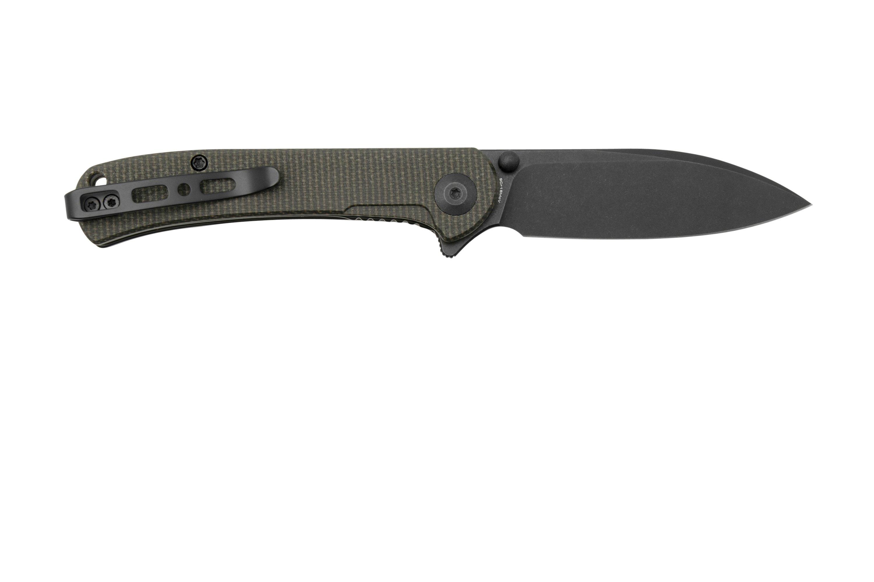 SENCUT Scepter SA03G Dark Green Canvas Micarta, pocket knife ...