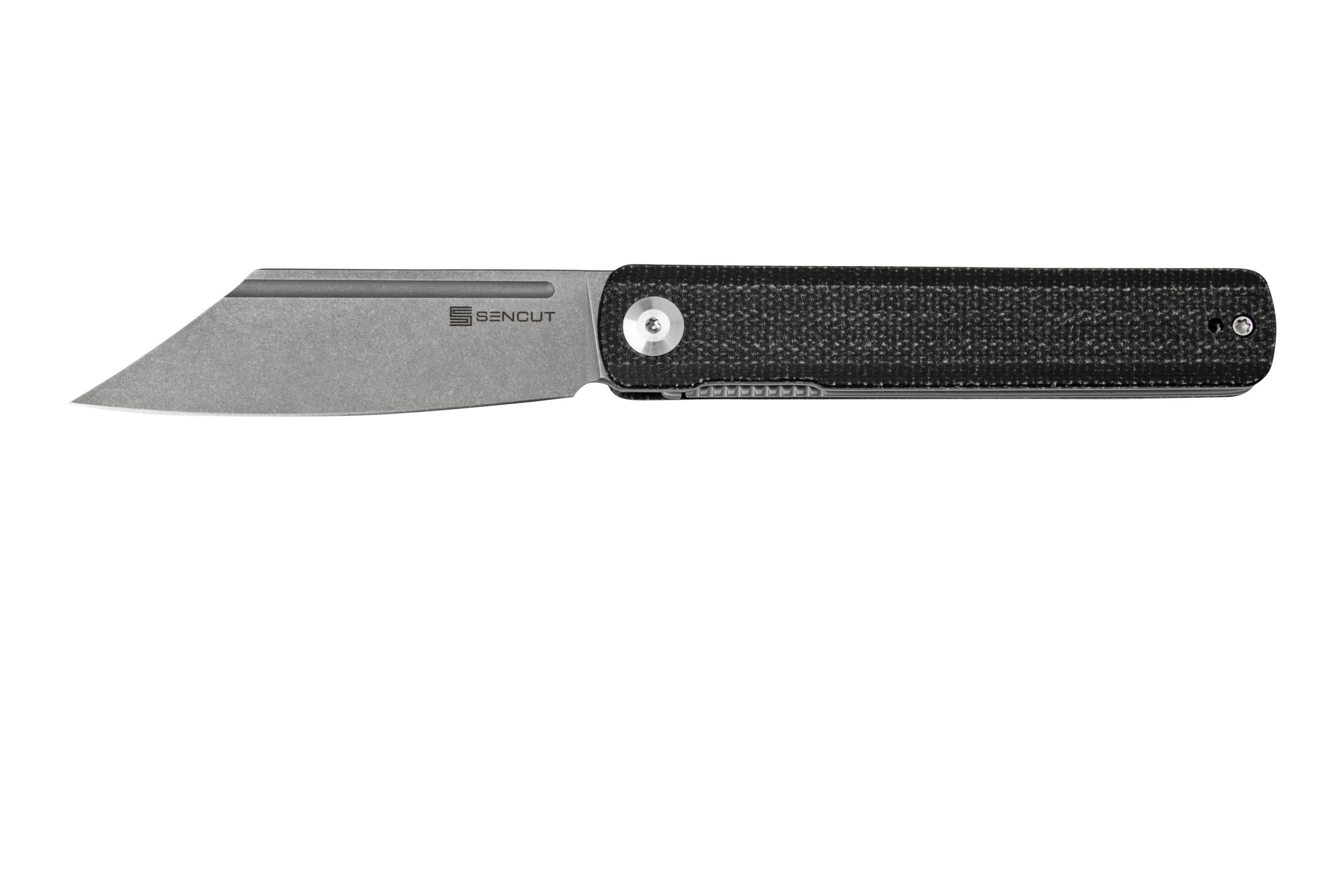 SENCUT Bronte SA08A Stonewashed, Black micarta, pocket knife ...