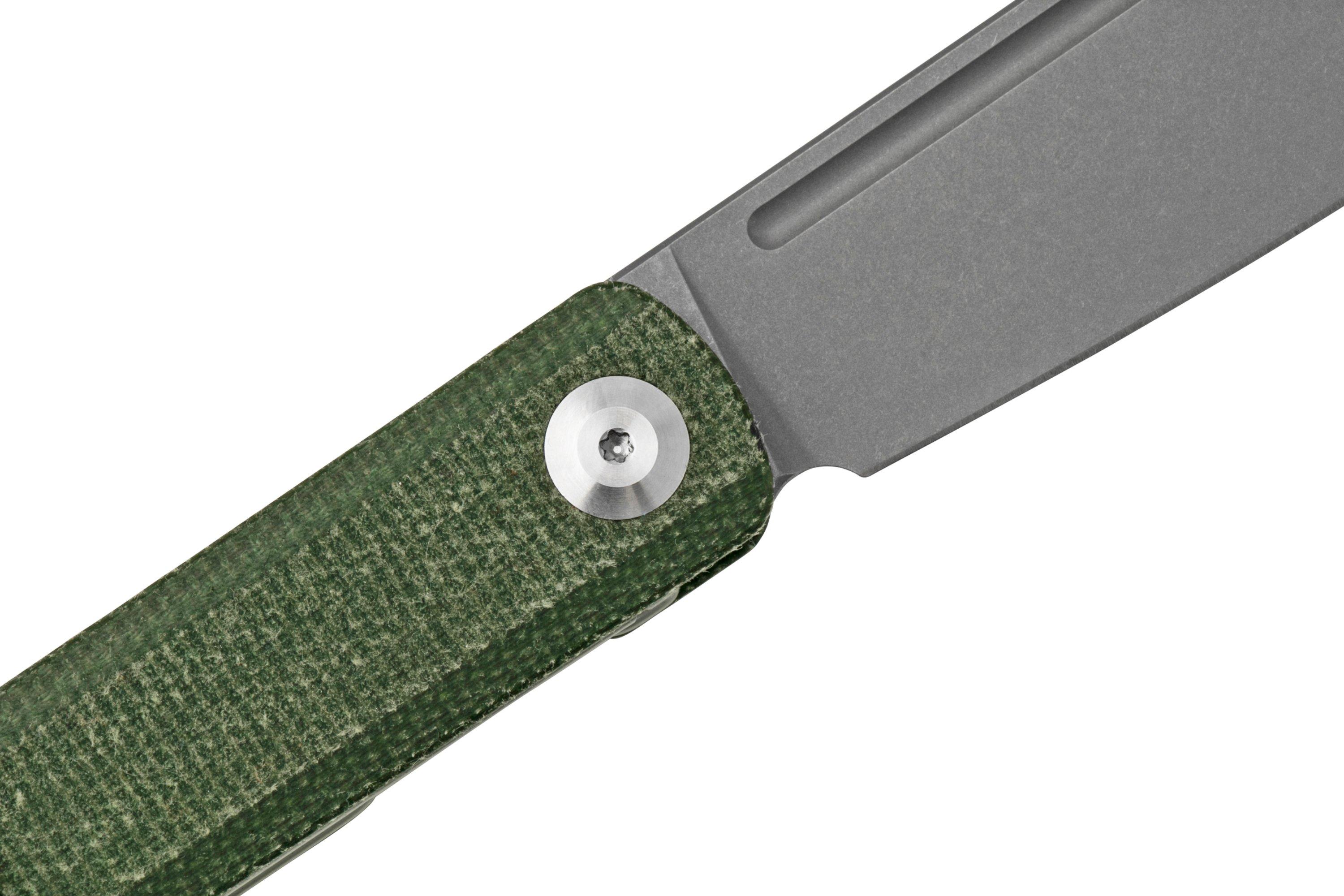 SENCUT Bronte SA08B Stonewashed, Green micarta, pocket knife ...
