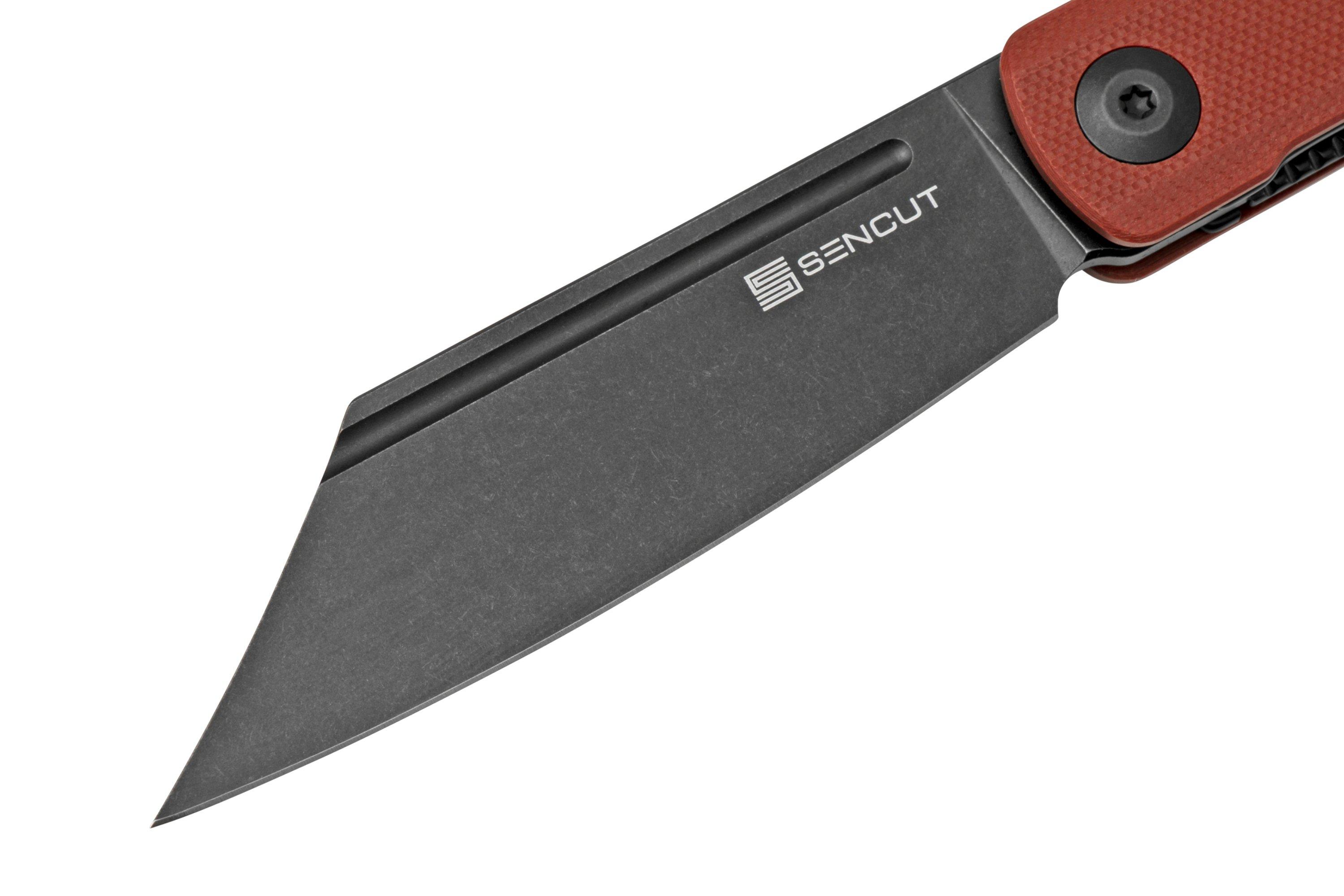 SENCUT Bronte SA08D Black Stonewashed, Burgundy G10, pocket knife ...