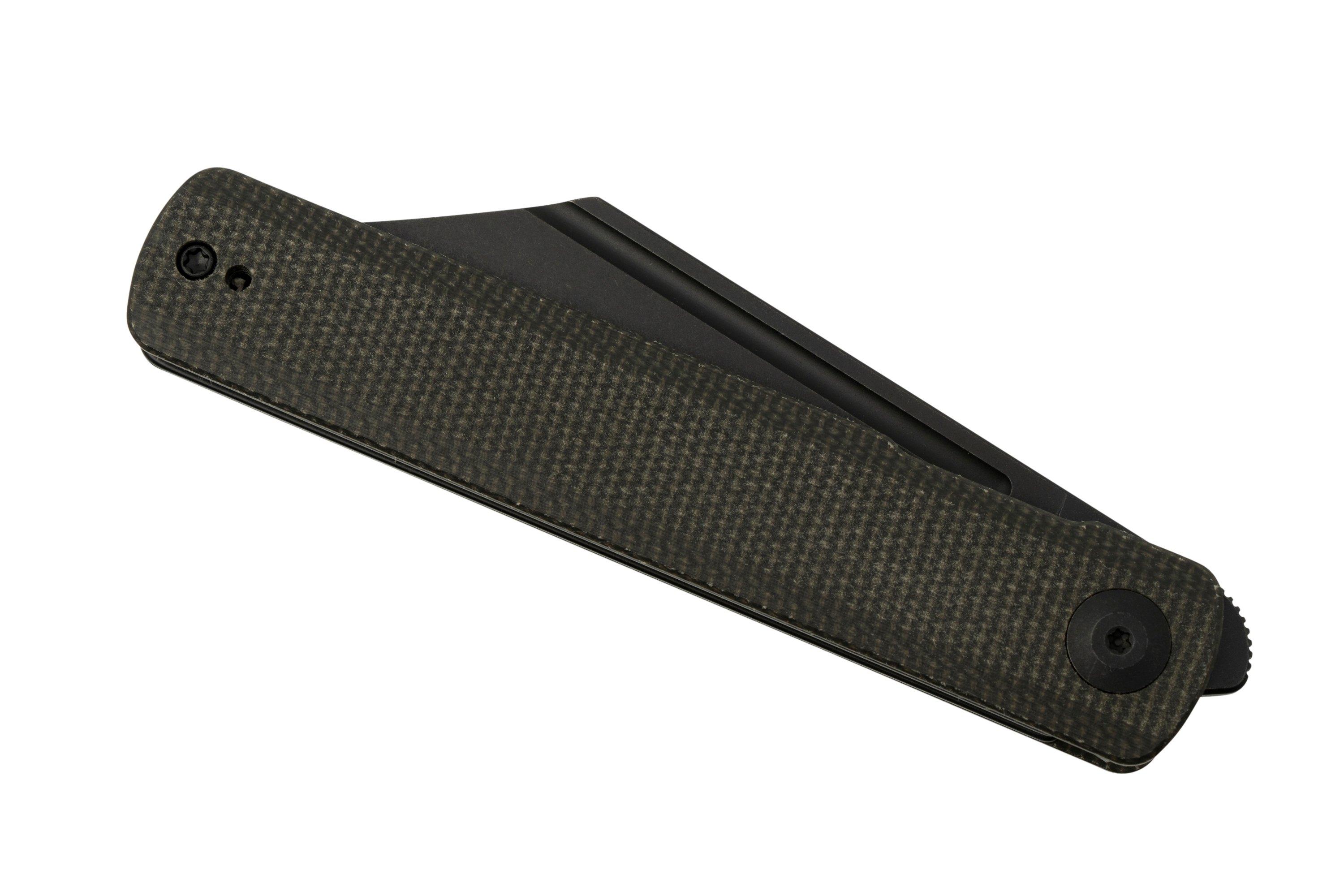 SENCUT Bronte SA08F Black Stonewashed, Dark Green micarta, navalha ...