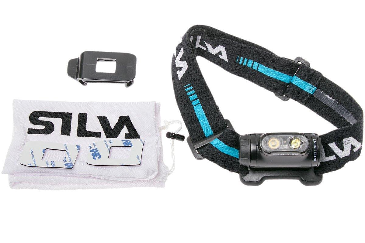 Silva Hoofdlamp werkt op batterijen, oplaadbare USB-C, zoek 450-70 gram, koplamp van 450 lumen, 3 helderheidsniveaus, witte en rode leds, batterij- indicator, voor buiten, hardlopen en dagelijks