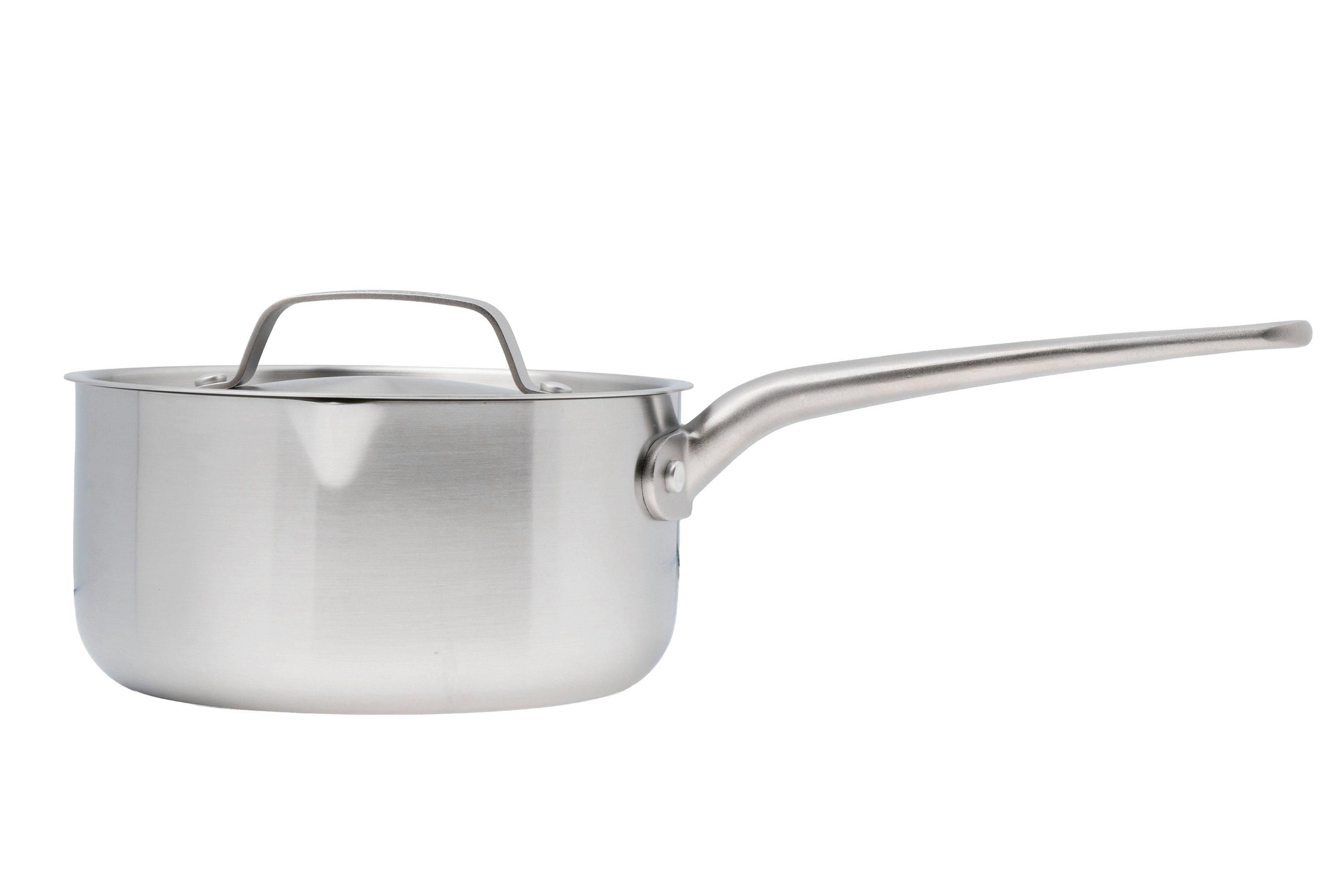 de Buyer Affinity 1.4 Qt. 5-Ply Stainless Steel Sauce Pan with Cover