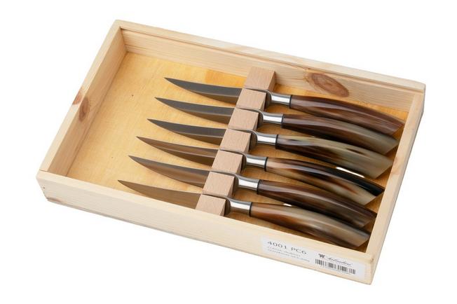 Image for Saladini 6-pc steak knife set 23 cm, ox horn